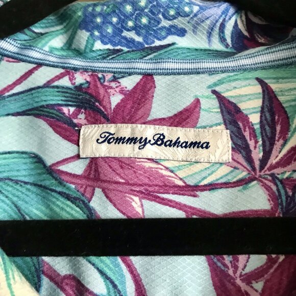 Tommy Bahama Button Up Shirt Men's Size XXL Hawaiian Island Zone Playa Azul - Picture 3 of 7
